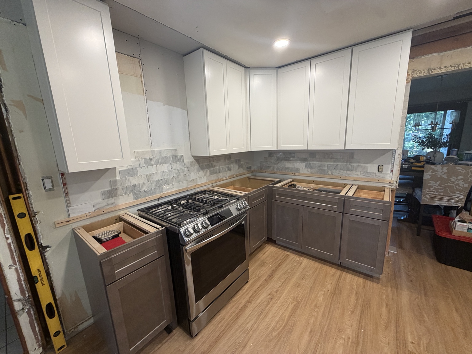 Kitchen renovation with new cabinetry in progress