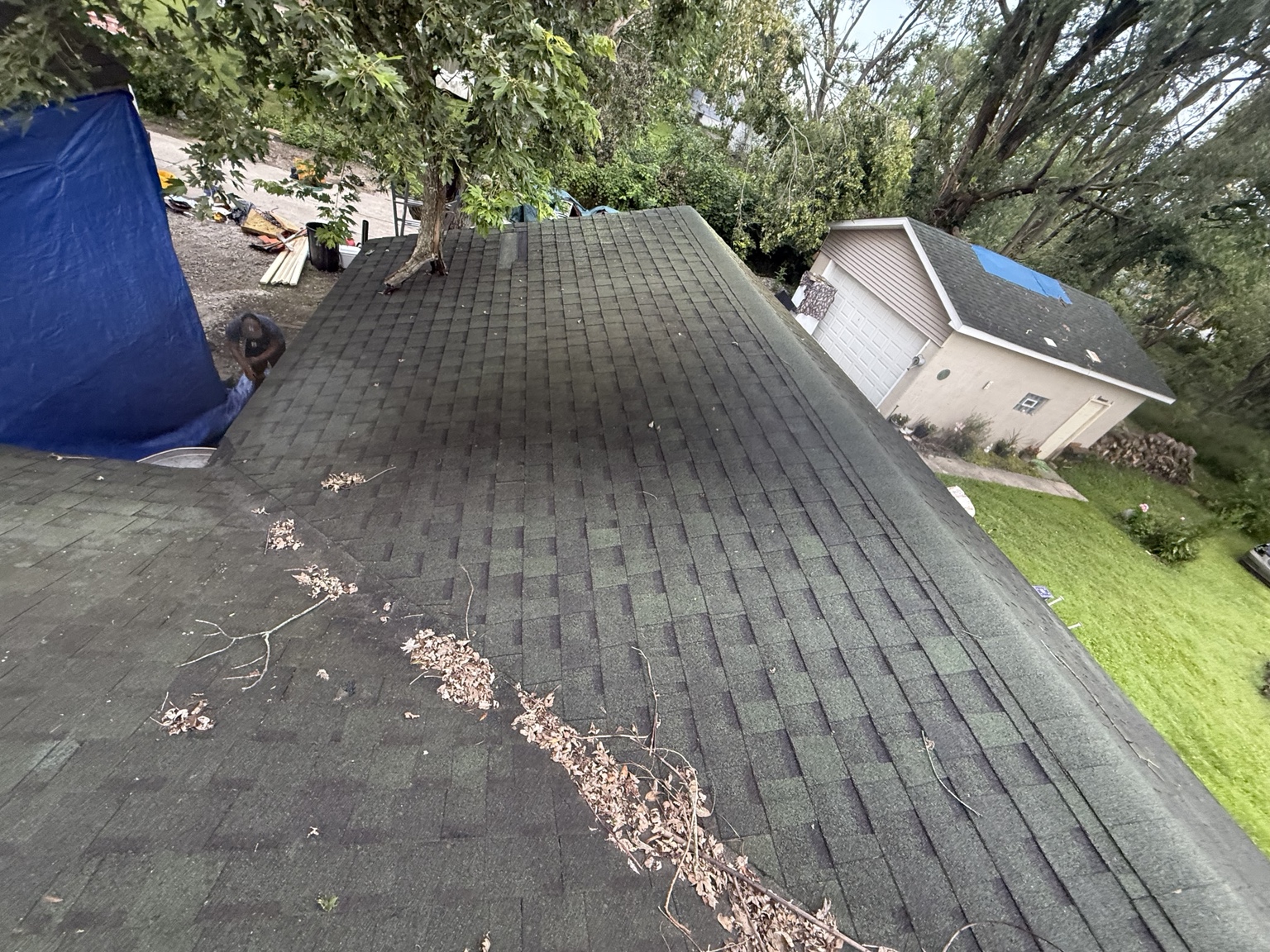Existing roof condition before replacement